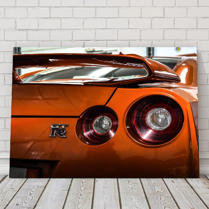 modern canvas paintings for home-Orange Nissan GTR 3