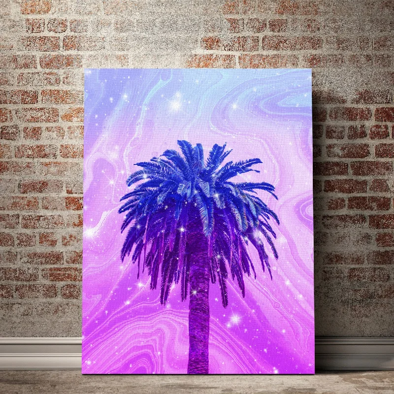 vibrant nature wall prints-Purple Palm Tree