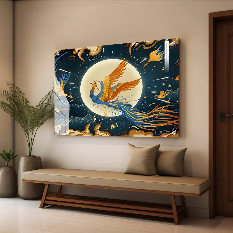 abstract landscape canvas prints-Phoenix Good Luck Wall Art Luxury Painting