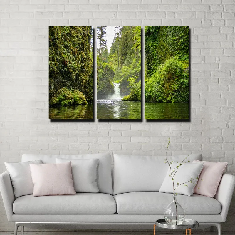 boho chic canvas wall art-Punch Bowl Falls