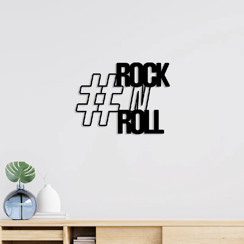 large minimalist paintings-Rock N Roll Metal Wall Art