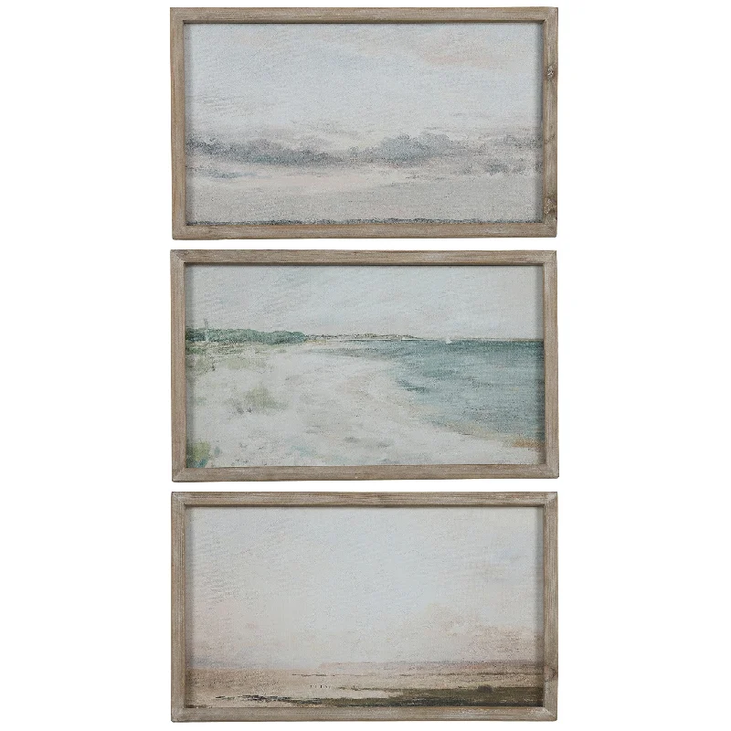 abstract black and white paintings-Scapes Frame Glass Print 50x30cm Set of 3