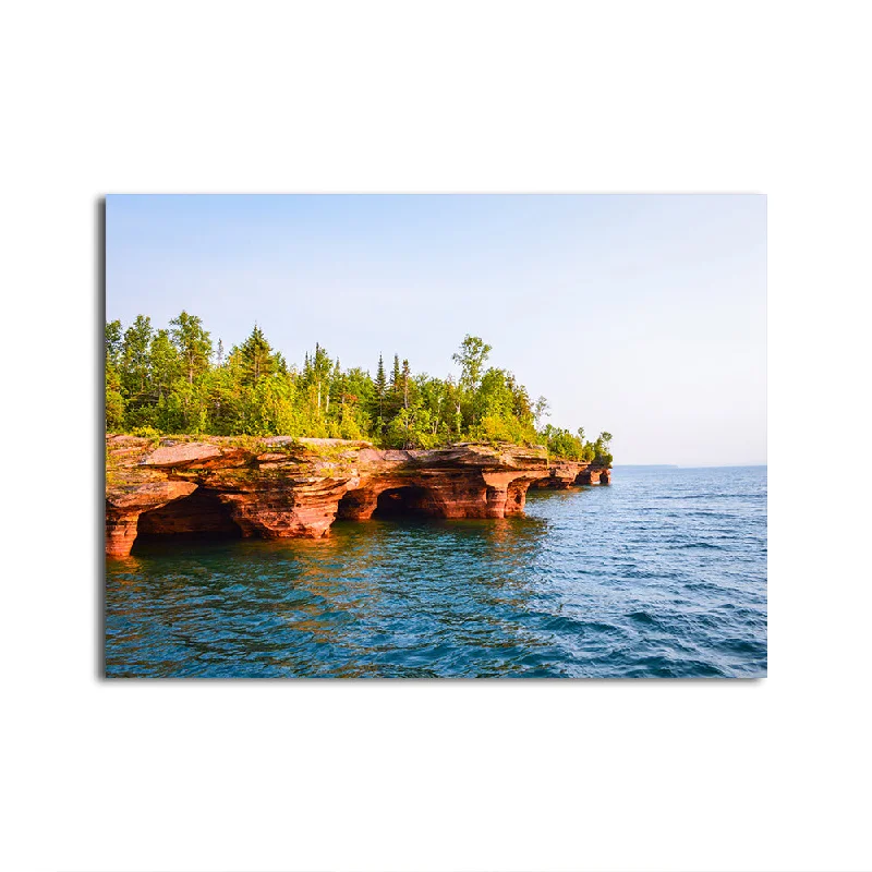 modern pop art canvas prints-Sea Caves Apostle Islands