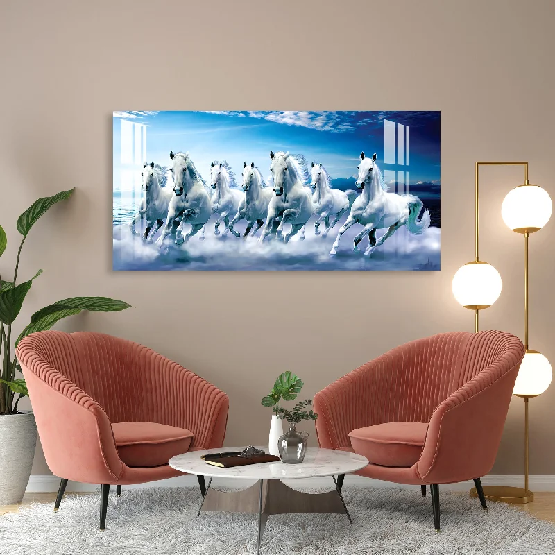 tropical cityscape canvas prints-Snow Horses Acrylic Wall Art