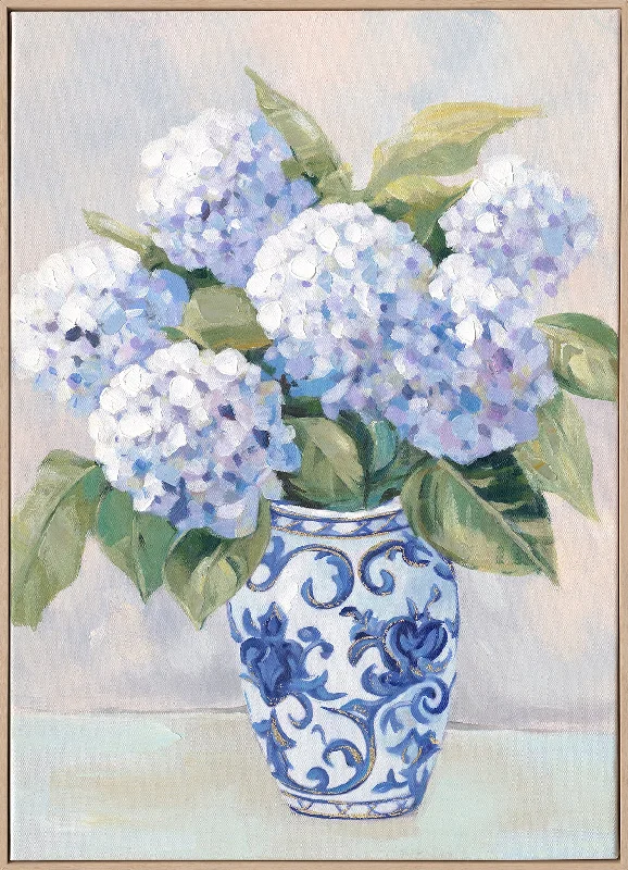 artistic framed wall decor-Soft Hydrangeas A Blue 50x70cm