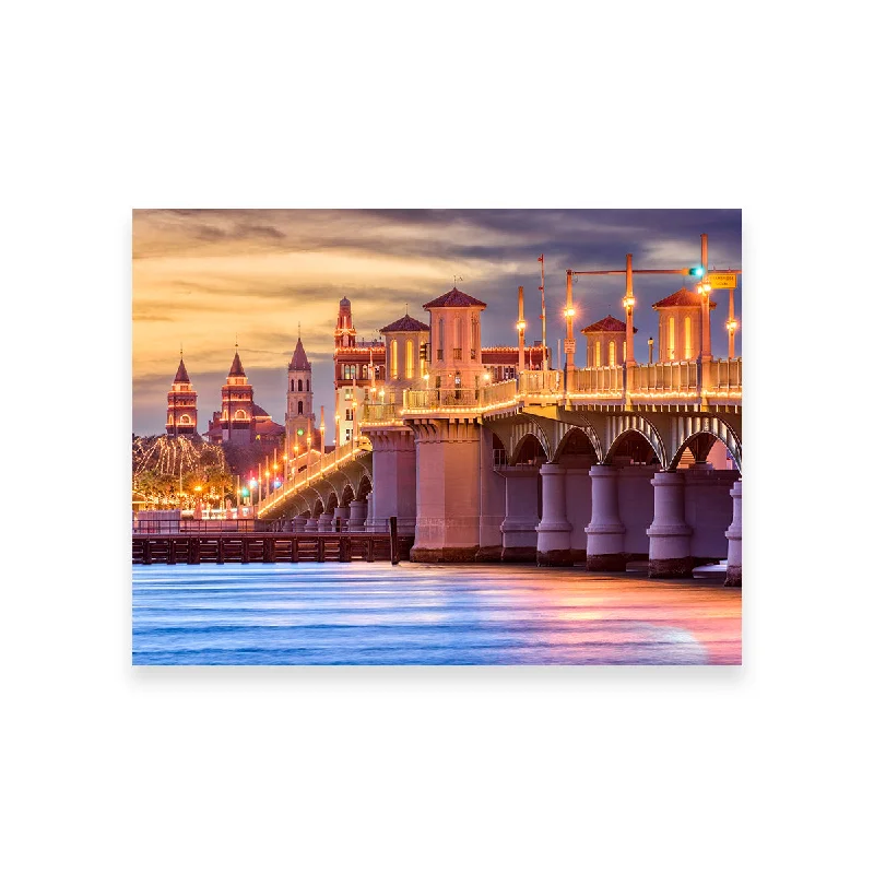 botanical watercolor wall art-St. Augustine - Bridge of Lions