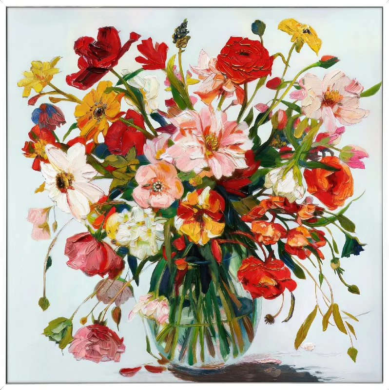 modern art prints for office wall-Summer Florals B 80x80cm Multi