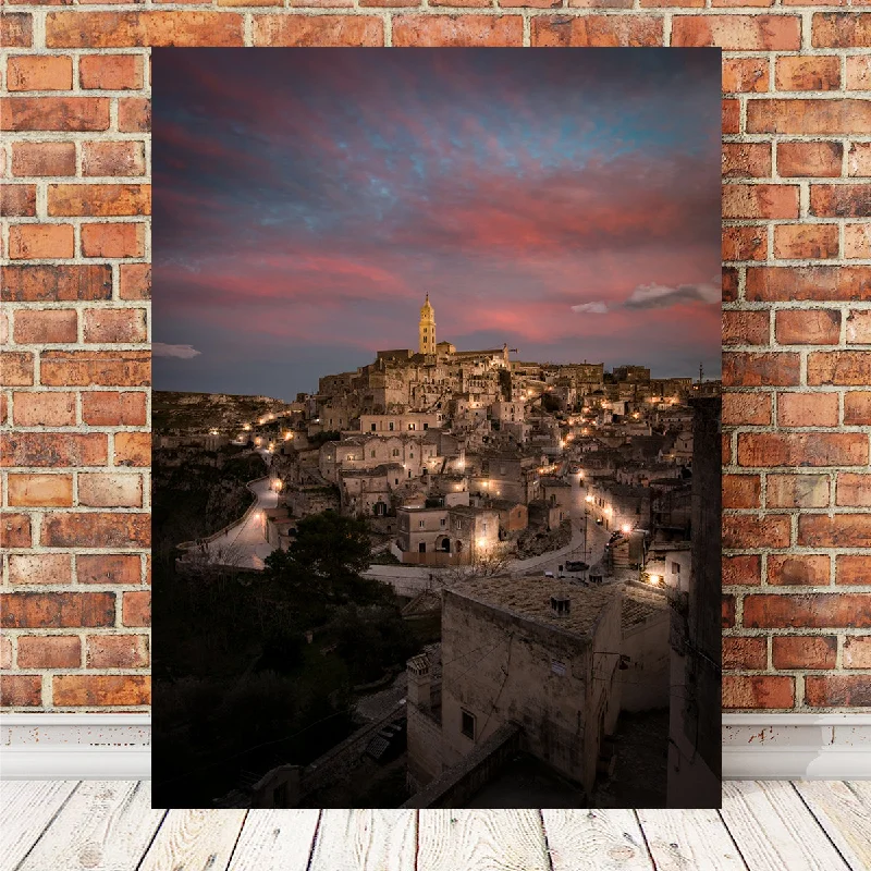 tropical canvas prints for living room-Sunset in Matera