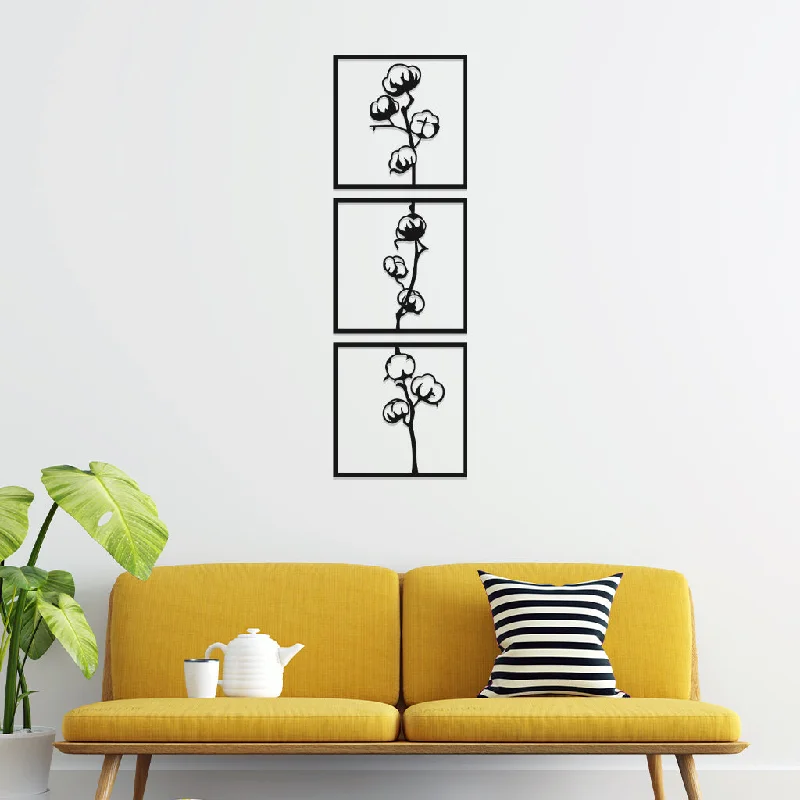 boho chic canvas wall art-Superb Vertical 3 Frame set Metal Wall Art