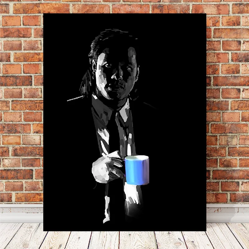 creative geometric wall paintings-Vincent With His mug