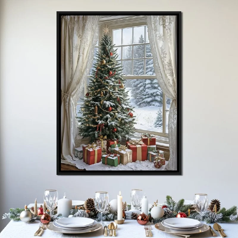 modern nature wall prints-Christmas Tree by the Window